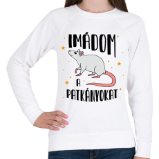 PRINTFASHION Imádom a patkányokat - Női pulóver - Fehér