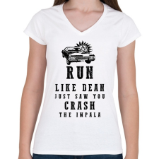 PRINTFASHION IMPALA - Női V-nyakú póló - Fehér női póló