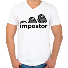 PRINTFASHION Impostor - Among us - Férfi V-nyakú póló - Fehér férfi póló