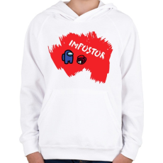 PRINTFASHION Impostor - Among us - Gyerek kapucnis pulóver - Fehér