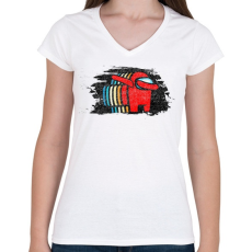 PRINTFASHION Impostor Dab - Among us - Női V-nyakú póló - Fehér