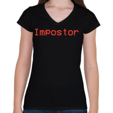 PRINTFASHION Impostor - Női V-nyakú póló - Fekete női póló