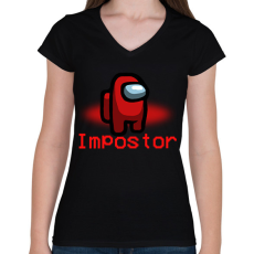 PRINTFASHION impostor - Női V-nyakú póló - Fekete