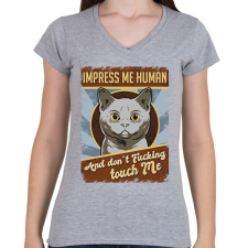PRINTFASHION impress me - Női V-nyakú póló - Sport szürke női póló