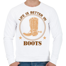 PRINTFASHION In boots - Férfi pulóver - Fehér férfi pulóver, kardigán