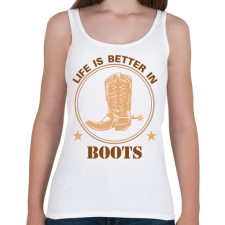 PRINTFASHION In boots - Női atléta - Fehér női trikó