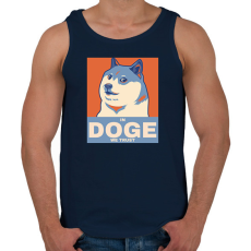 PRINTFASHION IN DOGE WE TRUST - Férfi atléta - Sötétkék