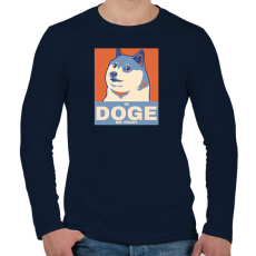 PRINTFASHION IN DOGE WE TRUST - Férfi hosszú ujjú póló - Sötétkék