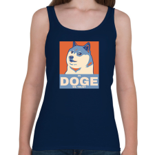 PRINTFASHION IN DOGE WE TRUST - Női atléta - Sötétkék női trikó
