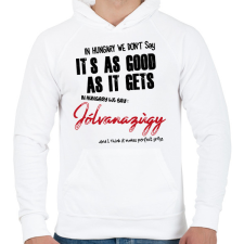 PRINTFASHION In Hungary we don't say - Férfi kapucnis pulóver - Fehér férfi pulóver, kardigán