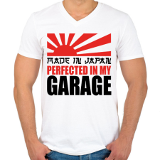 PRINTFASHION In my garage - Drift car - Férfi V-nyakú póló - Fehér férfi póló