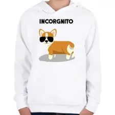 PRINTFASHION Incorgito - Gyerek kapucnis pulóver - Fehér gyerek pulóver, kardigán