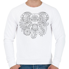 PRINTFASHION Indiai elefánt - Férfi pulóver - Fehér