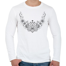 PRINTFASHION Indiai mintás nyakék - Férfi hosszú ujjú póló - Fehér