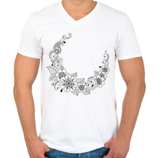 PRINTFASHION Indiai nyakék2 - Férfi V-nyakú póló - Fehér