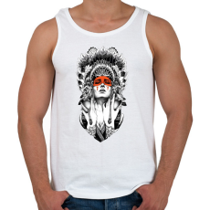 PRINTFASHION indián fej - Férfi atléta - Fehér