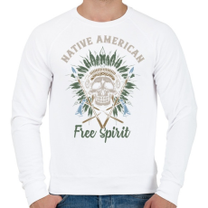 PRINTFASHION Indián koponya 02 - Free Spirit - Férfi pulóver - Fehér