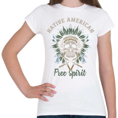 PRINTFASHION Indián koponya 02 - Free Spirit - Női póló - Fehér