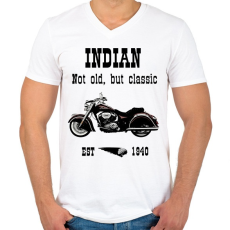 PRINTFASHION INDIAN MOTORCYCLE - Férfi V-nyakú póló - Fehér