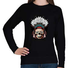 PRINTFASHION indian skull - Női pulóver - Fekete női pulóver, kardigán