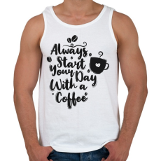 PRINTFASHION Indítsd a napod egy kávéval - Férfi atléta - Fehér