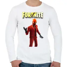 PRINTFASHION Inferno Fortnite - Férfi hosszú ujjú póló - Fehér férfi póló