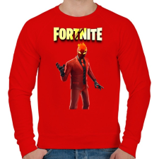 PRINTFASHION Inferno Fortnite - Férfi pulóver - Piros férfi pulóver, kardigán