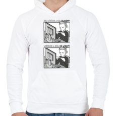 PRINTFASHION Informatikus_ - Férfi kapucnis pulóver - Fehér