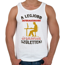 PRINTFASHION Informatikus férfi szülinapja április - Férfi atléta - Fehér