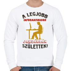 PRINTFASHION Informatikus férfi szülinapja január - Férfi pulóver - Fehér