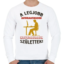 PRINTFASHION Informatikus  férfi szülinapja november - Férfi pulóver - Fehér férfi pulóver, kardigán