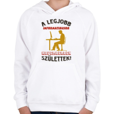 PRINTFASHION Informatikus  férfi szülinapja november - Gyerek kapucnis pulóver - Fehér gyerek pulóver, kardigán