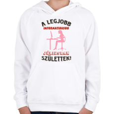 PRINTFASHION Informatikus nő szülinapja július - Gyerek kapucnis pulóver - Fehér