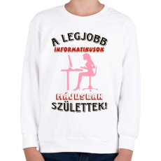 PRINTFASHION Informatikus nő szülinapja május - Gyerek pulóver - Fehér