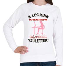PRINTFASHION Informatikus nő szülinapja május - Női pulóver - Fehér női pulóver, kardigán