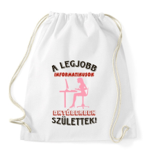 PRINTFASHION Informatikus nő szülinapja október - Sportzsák, Tornazsák - Fehér tornazsák