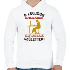 PRINTFASHION Informatikus szülinapja szeptember - Férfi kapucnis pulóver - Fehér férfi pulóver, kardigán