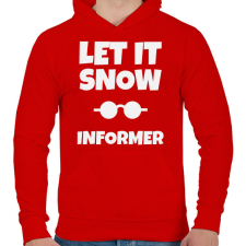 PRINTFASHION INFORMER - Férfi kapucnis pulóver - Piros férfi pulóver, kardigán