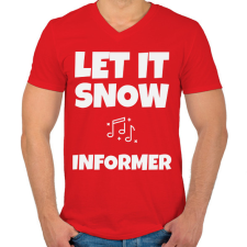 PRINTFASHION INFORMER - Férfi V-nyakú póló - Piros férfi póló