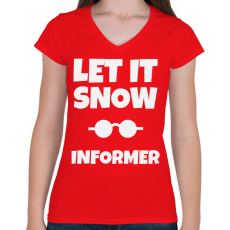 PRINTFASHION INFORMER - Női V-nyakú póló - Piros