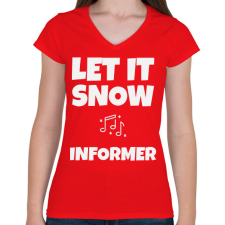 PRINTFASHION INFORMER - Női V-nyakú póló - Piros női póló