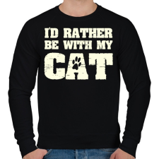 PRINTFASHION Inkább a macskámmal vagyok - Férfi pulóver - Fekete férfi pulóver, kardigán