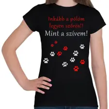 PRINTFASHION inkább a pólóm legyen szőrös - Női póló - Fekete női póló
