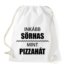 PRINTFASHION Inkább sörhas, mint pizzahát - Sportzsák, Tornazsák - Fehér tornazsák