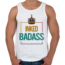 PRINTFASHION Inked Badass - Férfi atléta - Fehér atléta, trikó