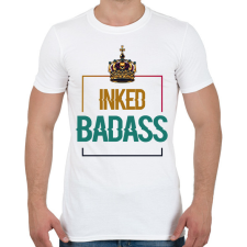 PRINTFASHION Inked Badass - Férfi póló - Fehér férfi póló
