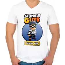 PRINTFASHION Inmate 613 - Férfi V-nyakú póló - Fehér férfi póló
