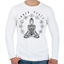 PRINTFASHION Inner Peace - Benső béke - Férfi hosszú ujjú póló - Fehér férfi póló