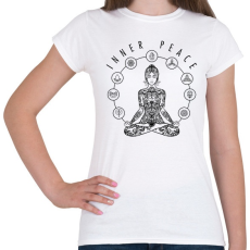 PRINTFASHION Inner Peace - Benső béke - Női póló - Fehér