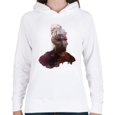 PRINTFASHION Inner wilderness - Női kapucnis pulóver - Fehér női pulóver, kardigán